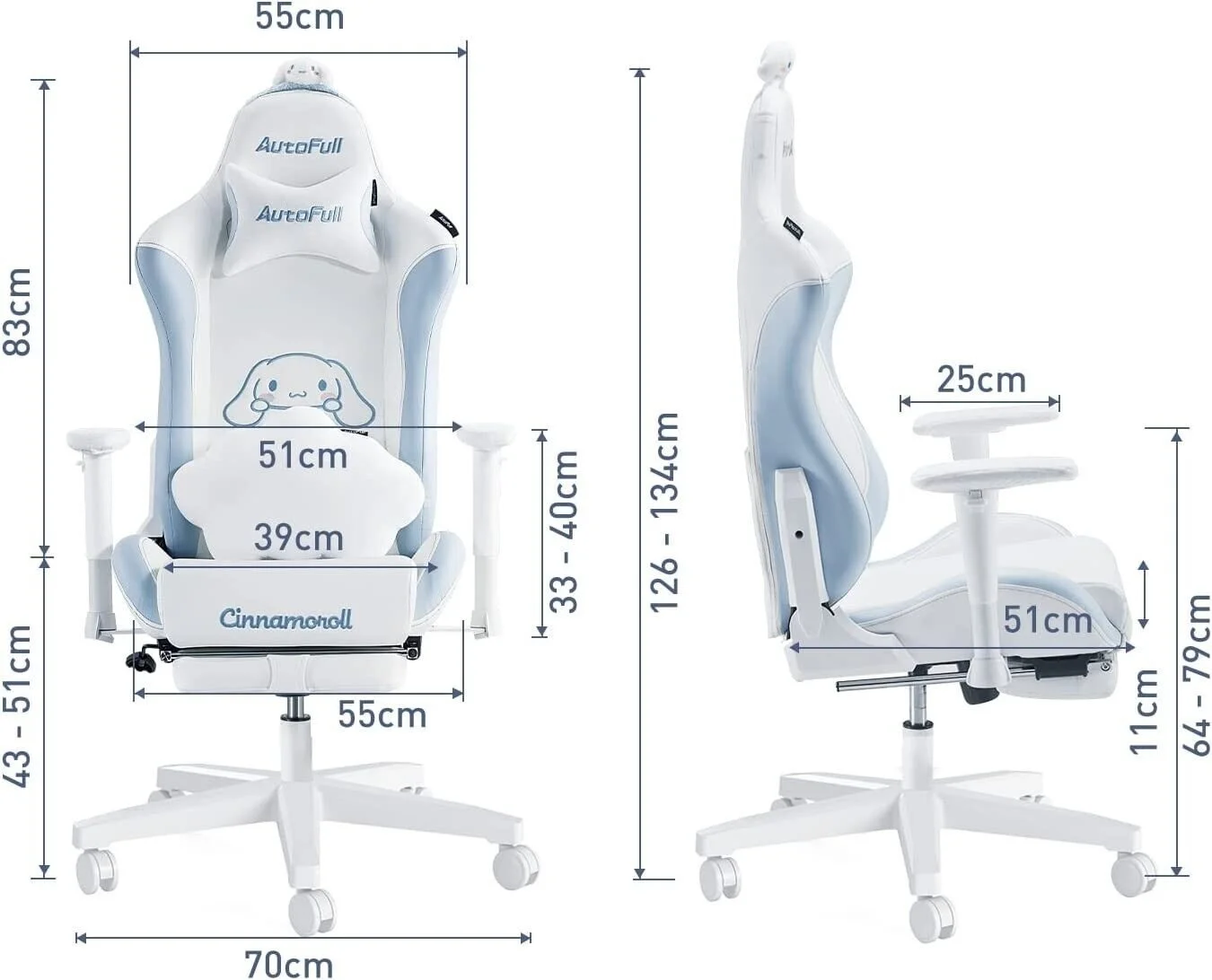 dimensiones autofull cinnamoroll